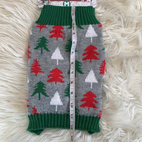 Small dog holiday pet sweater Christmas trees ugly Christmas sweater for dog cat - Picture 16 of 17